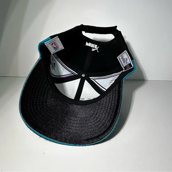 Vintage Charlotte Hornets NBA Puma Hat Snapback Cap One Size Black / Blue
